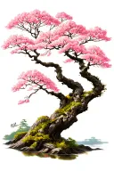 sakura tree growing tattoo design idea