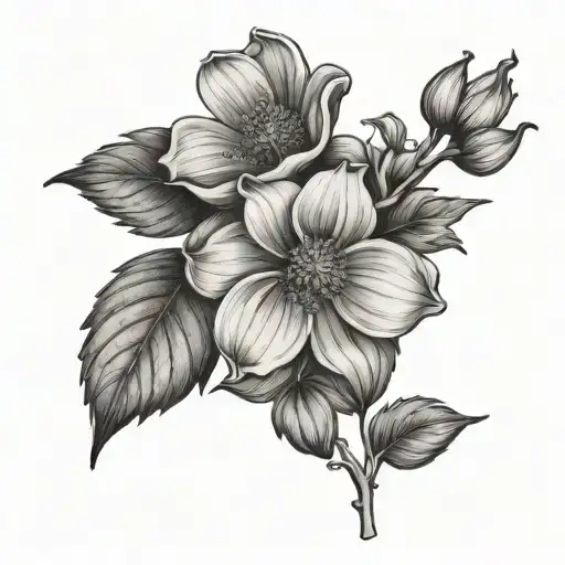 november may and august birth flower tattoo design idea