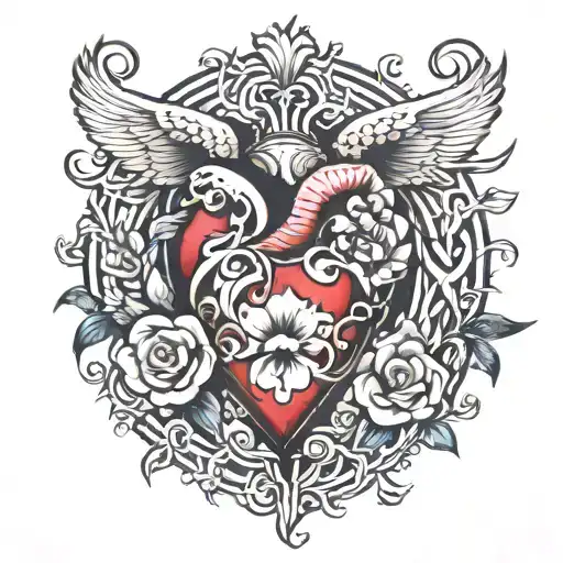 M heart K tattoo design idea