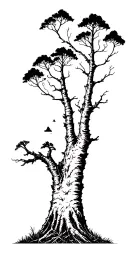 forrest scene tattoo design idea