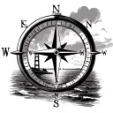 nautical compass intergrated the mackinaw bridge. I would like the compass in the background.  tattoo design idea