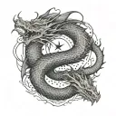 A dragon surrounding the yin yang symbol tattoo design idea