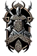 coverup Celtic knight tattoo design idea