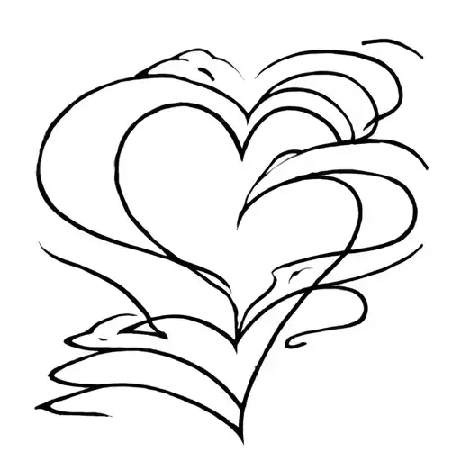 Heart and wave crashing tattoo design idea
