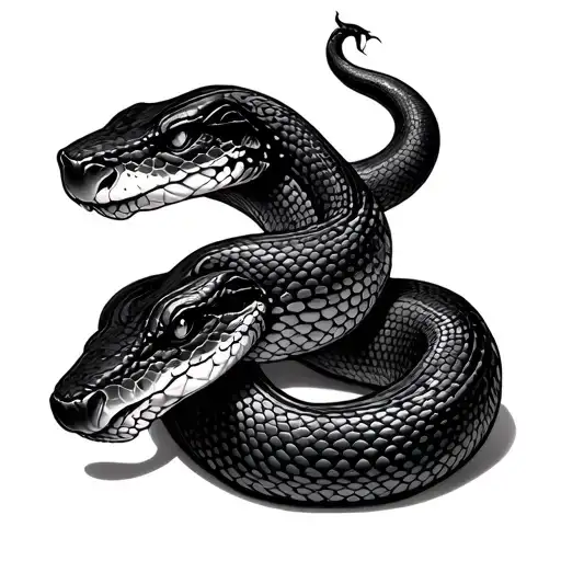 snake two head tattoo design idea