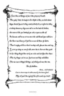 a black scroll of destiny, fate , and rebellion. A mysterious poem about those things is written upon it revealing truth tattoo design idea