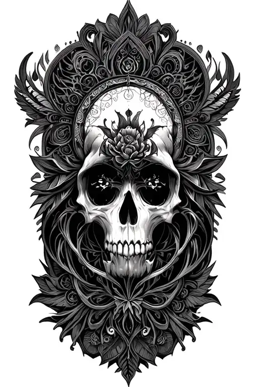 gothic mandala design incorporating elements tattoo design idea