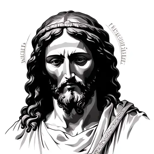 Jesus Christ with a blank face tattoo design idea