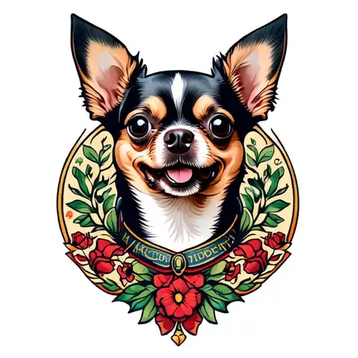 chihuahua tattoo design idea