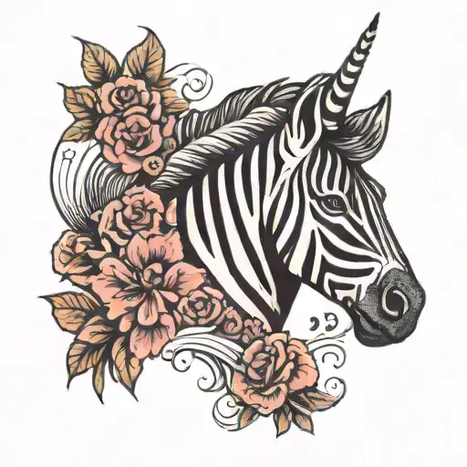 small tattoo with a zebra unicorn tattoo design idea
