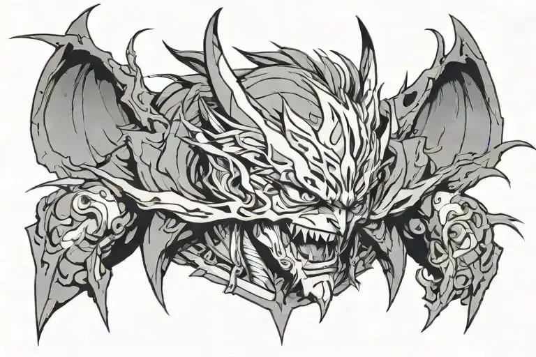 Akira fudô belonging to the anime DEVILMAN CRYBABY tattoo design idea