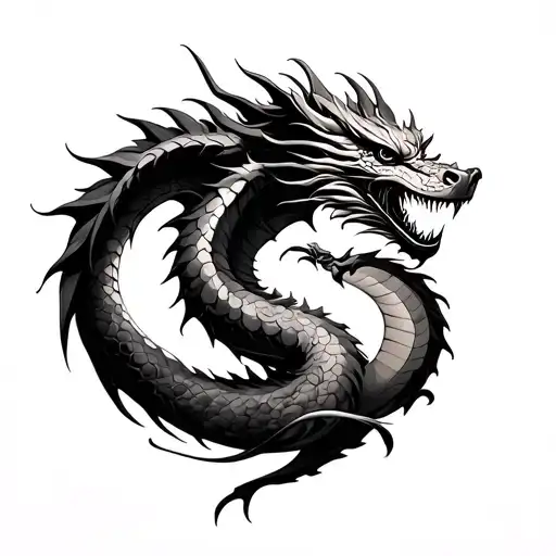 Dragon wrapping around arm tattoo design idea