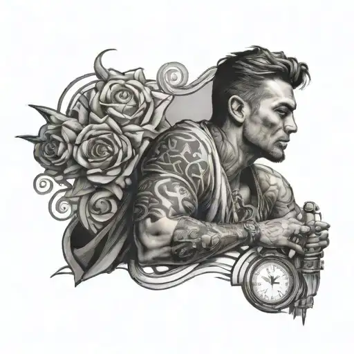 This is a man with a lot of past, but little present. And almost no future.  tattoo design idea