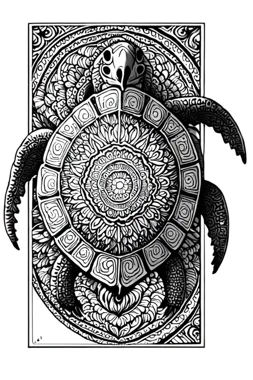 turtle mandala tattoo design idea
