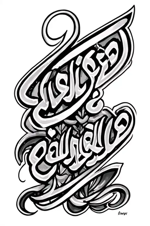 "Danielle" in Arabic calligraphy spelling tattoo design idea
