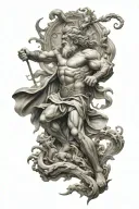 Zeus fighting Poseidon  tattoo design idea