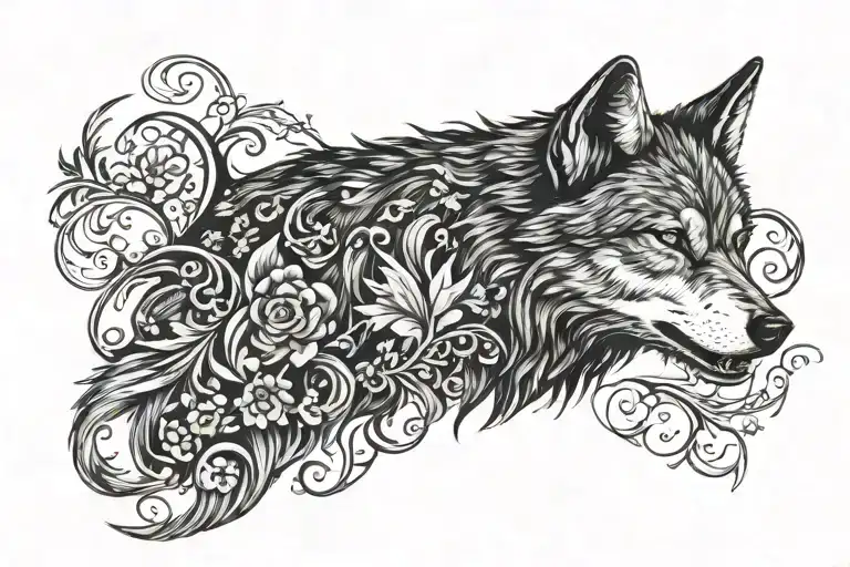 Wolf tattoo design idea