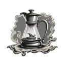 Chemex style coffee maker with a whale in the coffee tattoo design idea