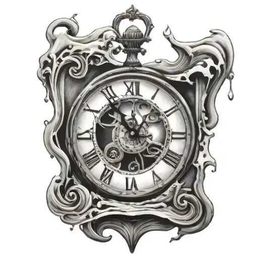 melting clock salvador dali style tattoo tattoo design idea