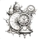 melting clock salvador dali style tattoo tattoo design idea