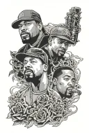 Hip hop culture ice cube 2pac dr dre tattoo design idea
