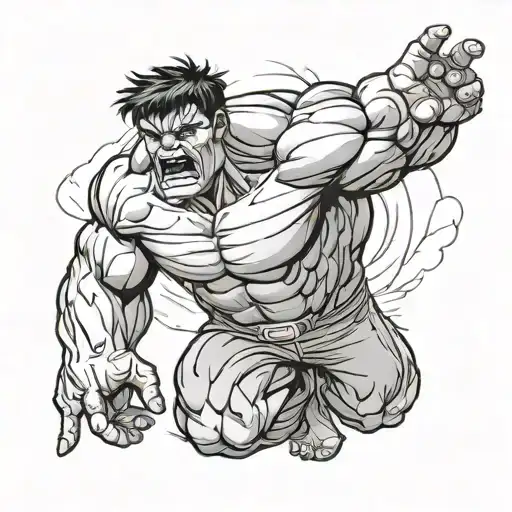 track hulk tattoo design idea
