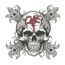 skulls with knuckles and blood  tattoo design idea