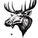 moose head nose ring tattoo design idea