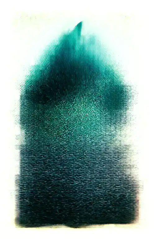 Black lotus flower, geometric, falling, heavy black clouds, curvature, floating on water,  rain tattoo design idea