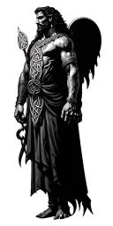 celtic knot with irish gods and warriors tattoo design idea