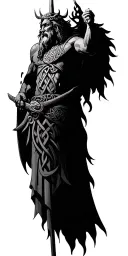 celtic knot with irish gods and warriors tattoo design idea