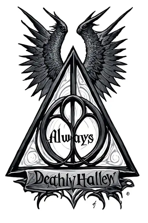 harry potter always deathly hallows symbol tattoo design idea