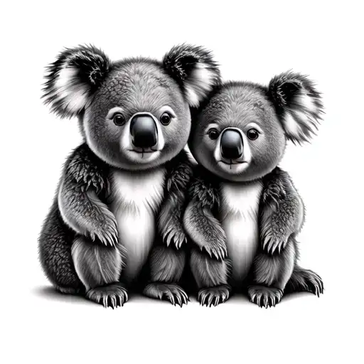 koala bears mother and daughter with cute quotw tattoo design idea
