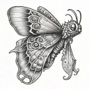 a slug turns into a moth emerging tattoo design idea