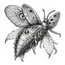 a slug turns into a moth emerging tattoo design idea