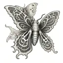 a slug turns into a moth emerging tattoo design idea