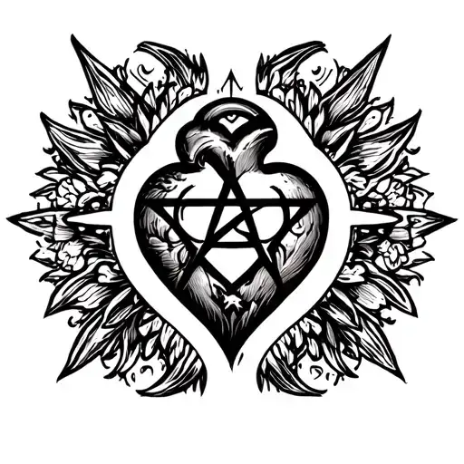 heartagram tattoo design idea