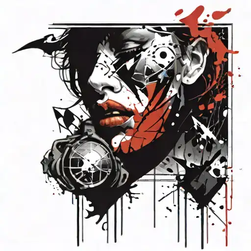 kiss of death lips exuding strength tattoo design idea