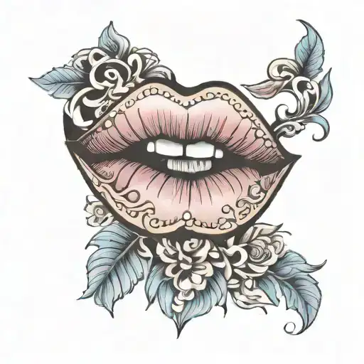 lips tattoo design idea