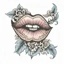 lips tattoo design idea