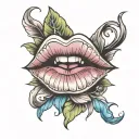 lips tattoo design idea