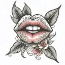 lips tattoo design idea