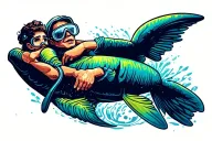 Diving, world, travel, knige, betray, friendship tattoo design idea