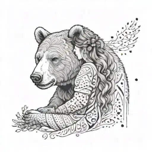 A girl with the spirit of a bear  tattoo design idea
