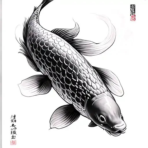 Koi fish with Likoris tattoo design idea