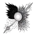 Spiritual four elements tattoo design idea