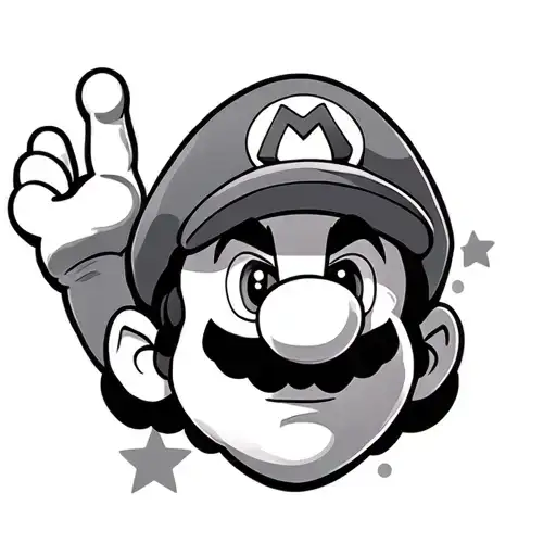 Mario Star tattoo design idea