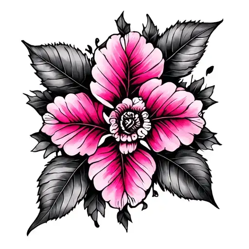 Vine pink tattoo design idea