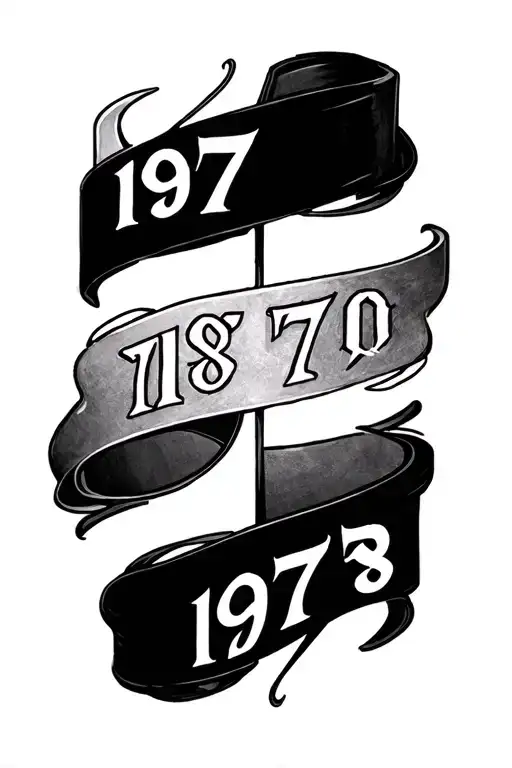 band tattoo with the years 1975 and 1979 in Roman numerals fading into the band  tattoo design idea