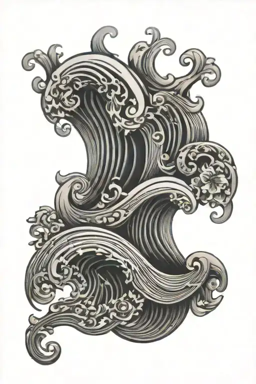 Filler Wave Patterns tattoo design idea